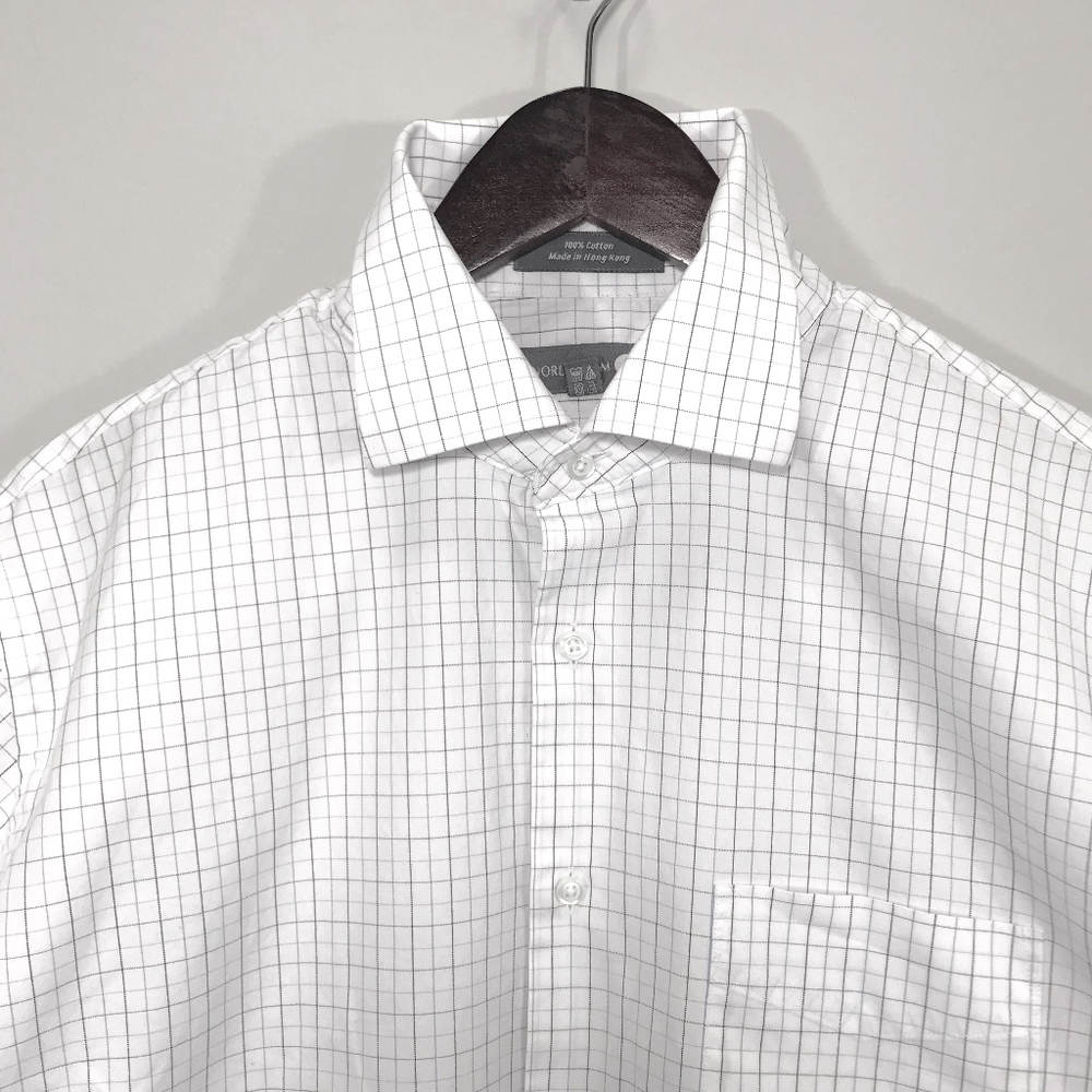 Nordstrom Rack Grid White Button Up Trim Fit - image 2